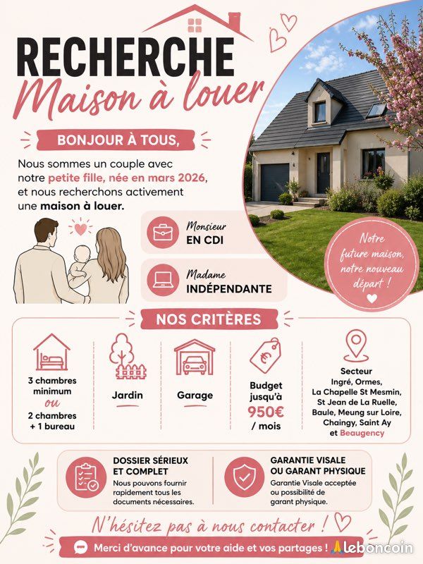 Maison 4 pièces 80 m² · à La Chapelle-Saint-Mesmin · 80 m² · 950 €