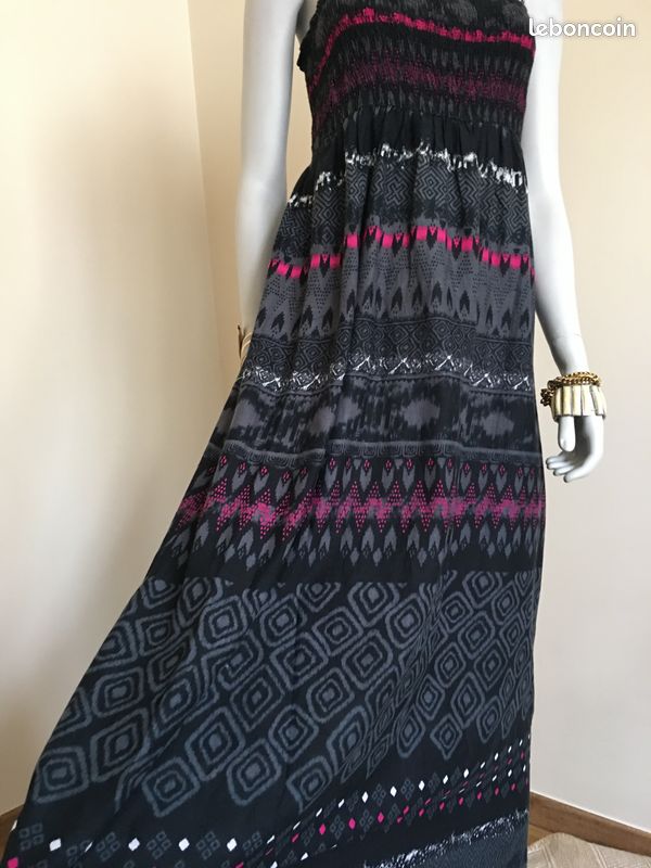 Robe D'été LA CITY – Taille 36/38 – Gris Ciment, Comme Neuve