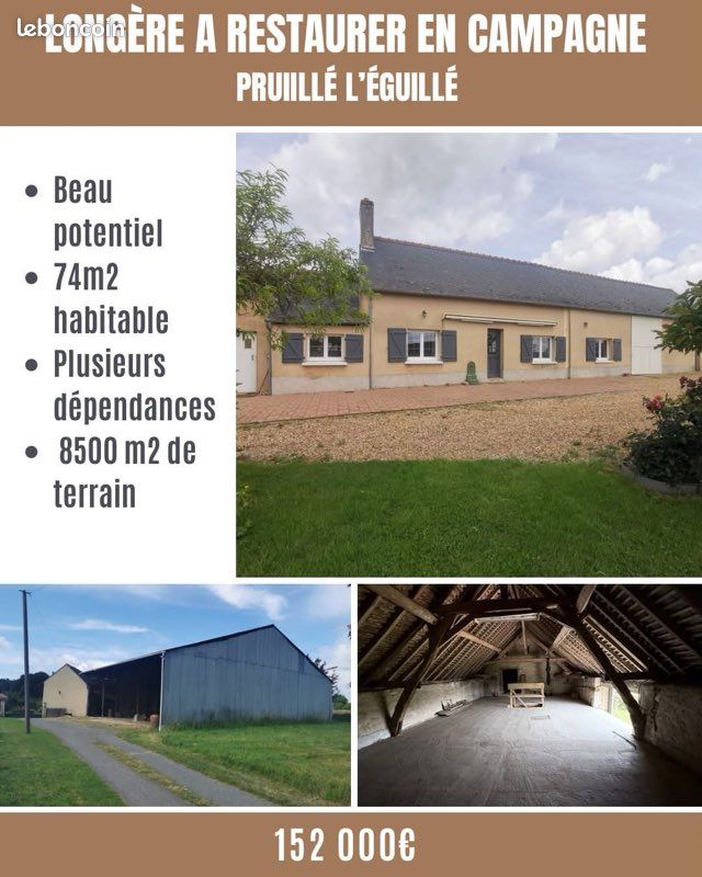 Maison 4 pièces 150 m² · à Pruillé-l'Éguillé · 150 m² · 1 520 000 €