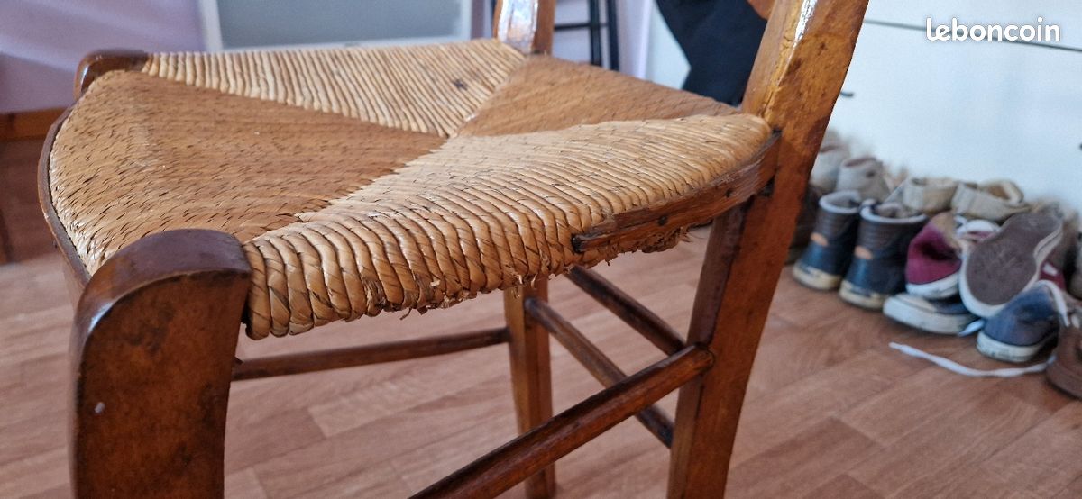 Lot de 2 chaises bois assise paillée (image 4)