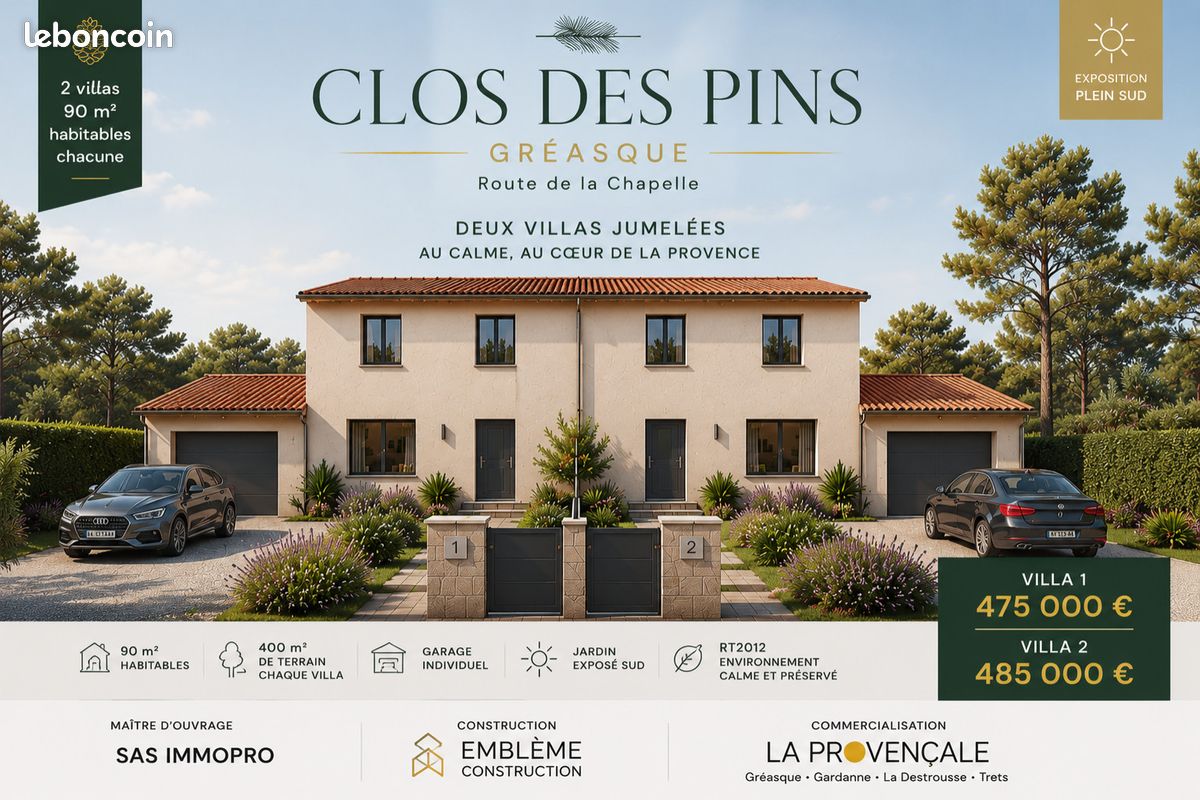 Maison 4 pièces 90 m² · à Gréasque · 90 m² · 475 000 €