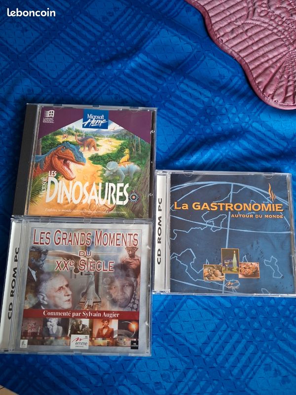 3 cd-rom pc gastronomie, dinosaures, les grands moments du xx siècle (image 1)