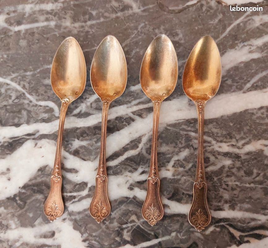 Lot De 4 Cuillères à Dessert Art Déco - E. Feisskohl Orfèvre 21cm