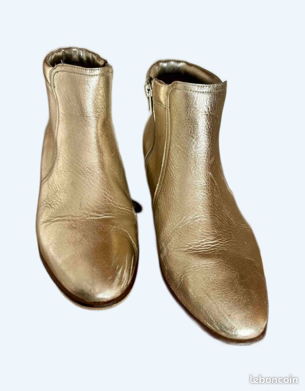 Bottines dorées cuir CLOTAIRE Taille 40 (image 4)