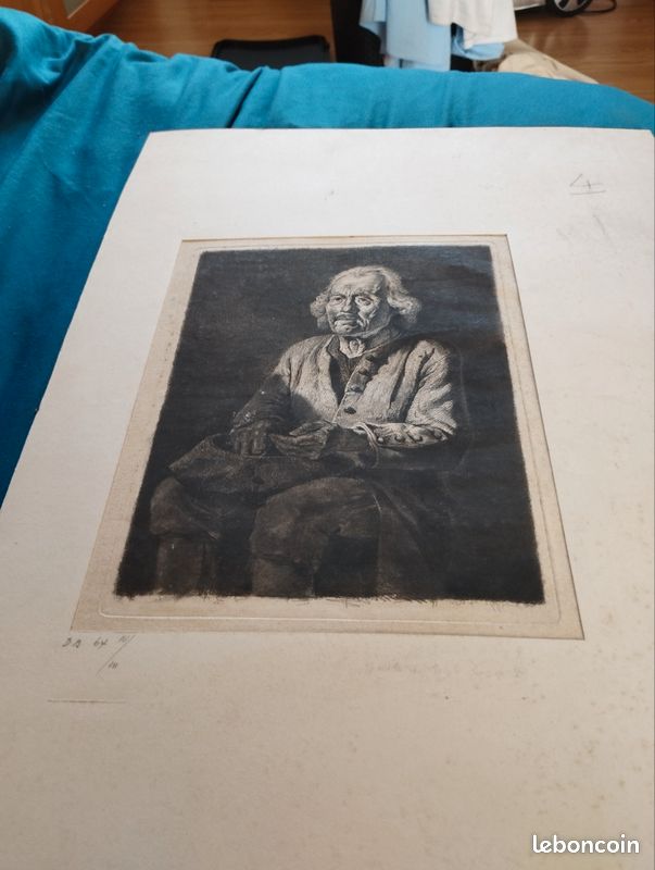 A venir chercher je ne livre pas gravure jean jacques de boissieu le vieux paysan gitard (image 1)