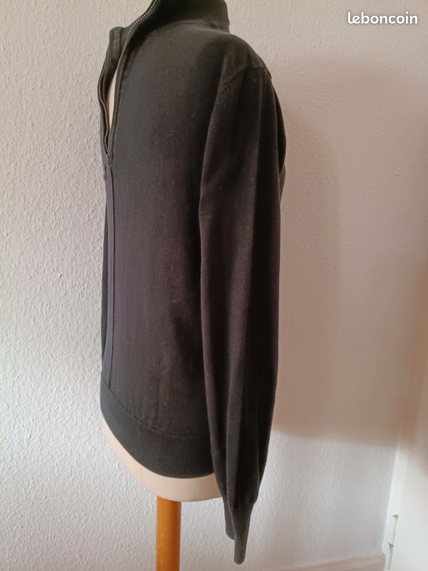 Pull col camionneur noir Mugler Men Thierry Mugler 100 % coton très bon état taille L (image 9)