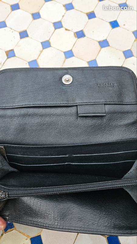 Portefeuille Porte-monnaie Vintage YUCATAN En Cuir Noir - Made In France - Occasion - Authentique