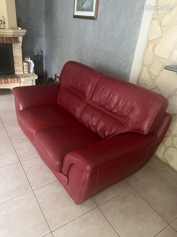 Canapé et pouf en cuir (image 2)