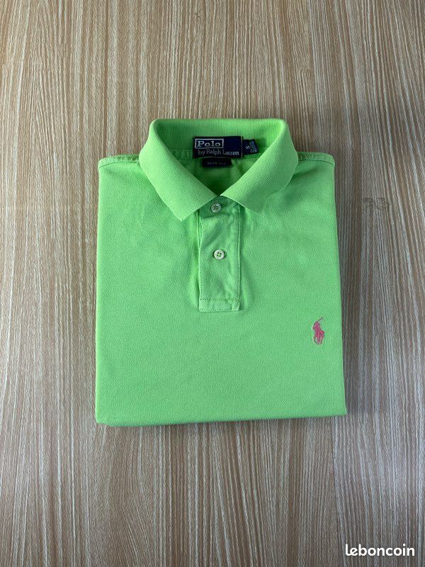 Polo Ralph Lauren logo vert brodé rose taille S (image 1)