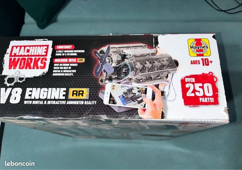 Kit Mini Moteur V8 – Modèle Mécanique Avec Culasse Transparente, Piston Mobile, Turbo, Construction Détaillée, Cadeau STEM Adulte Enfant Dès 14 Ans
