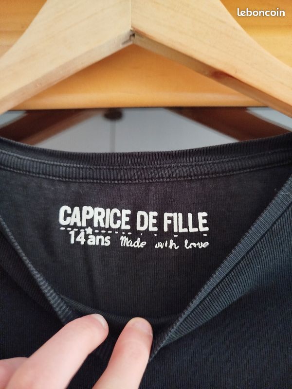 Haut Femme Noir En Coton – Taille 14, Manches Courtes, Col Rond, Occasion Très Bon état