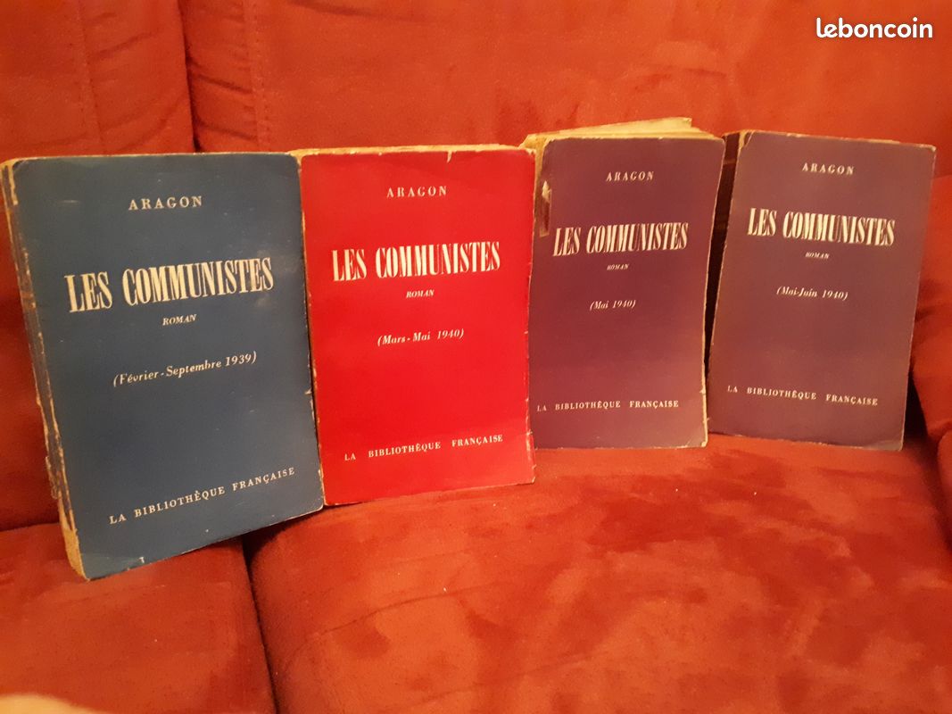 Livres "Les Communistes" de louis Aragon édités à la bibliothèque francaise de 1949 à 1951 4 tomes (image 1)