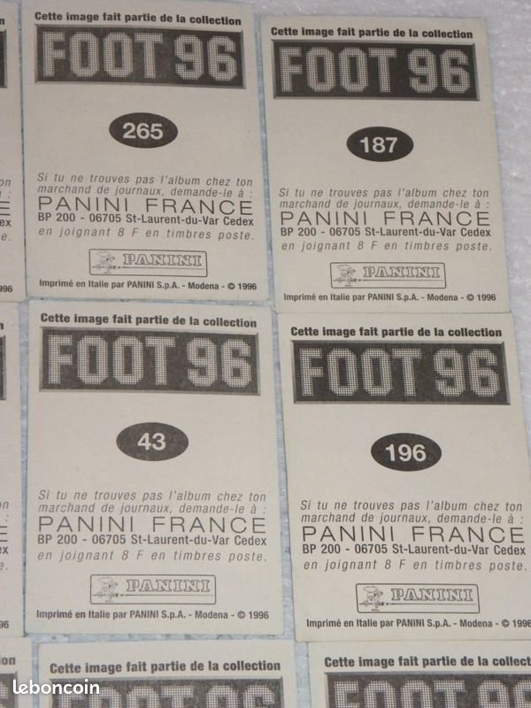 PANINI FOOT 96 1996 Stickers au choix pick choice LIGUE 1 N°2