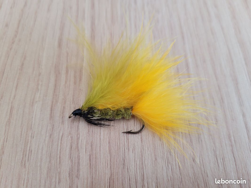 Mouches de pêche Streamer faites main : hameçons tailles 1 et 8, aile de marabout (lot de 3) - France
