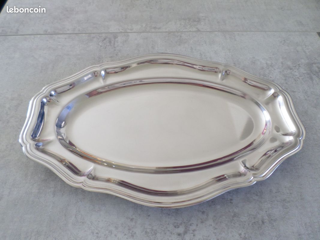 Argent sterling Tiffany and Co. Ancien plateau ovale pointu motif de bl