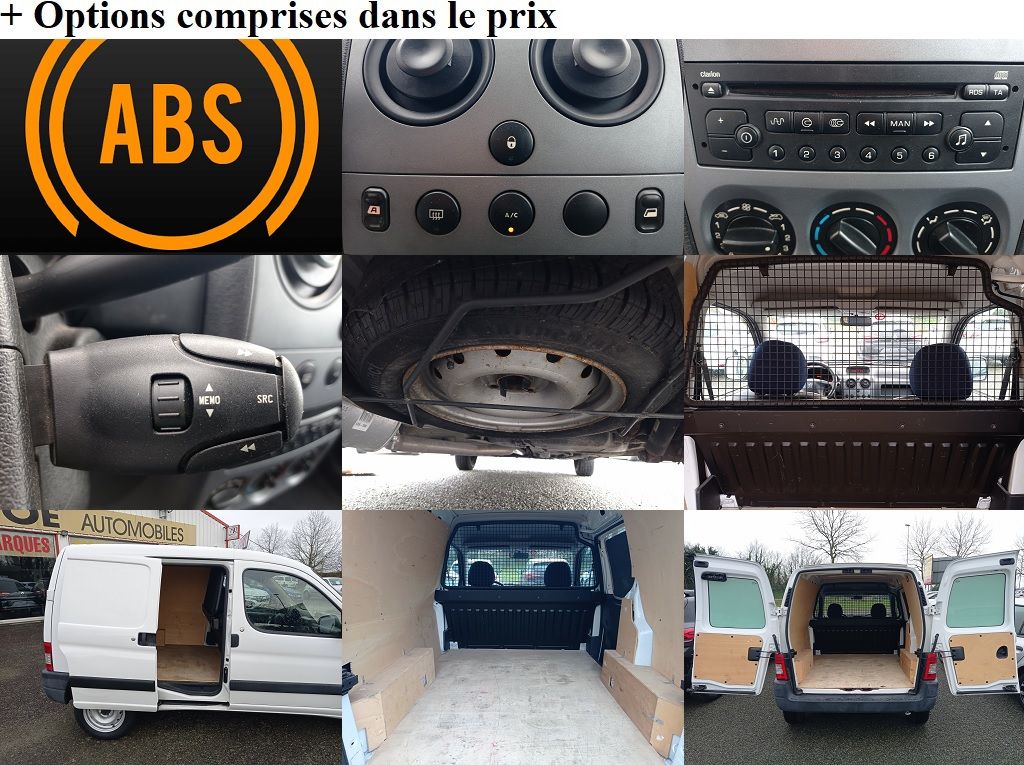 Partner fourgon phase 2 1.6 hdi 75ch 56019km confort + options abs