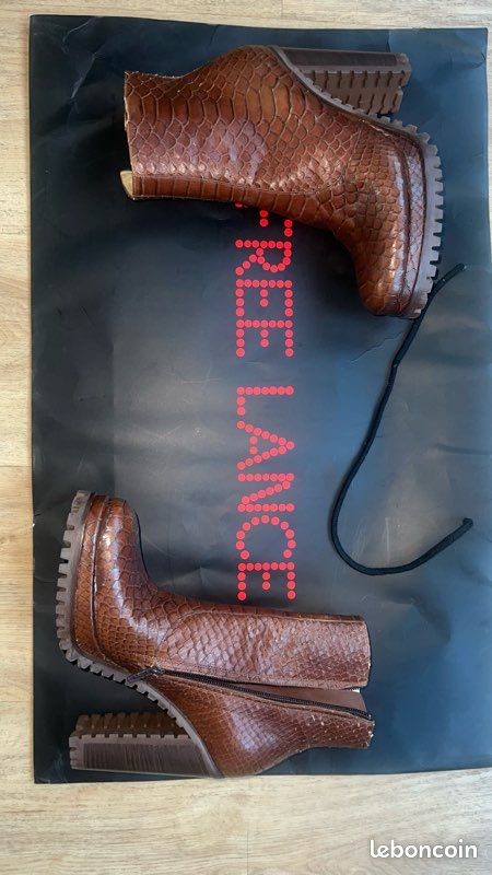 Boots freelance collector Style Croco T 38,5 couleur gold (image 1)