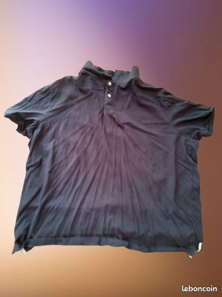 Tee‑shirt polo bleu marine (grande taille) (image 1)