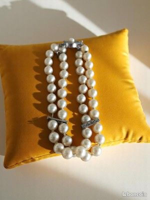 Bracelet Vintage En Perles De Culture Authentiques - Bijou D'occasion, Charme Rétro