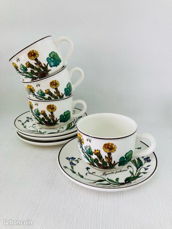 Vilde Lot De 4 Tasses En Céramique 250 Ml - Tasses Colorées Décorées Avec Emballage Cadeau Idéal Pour Offrir