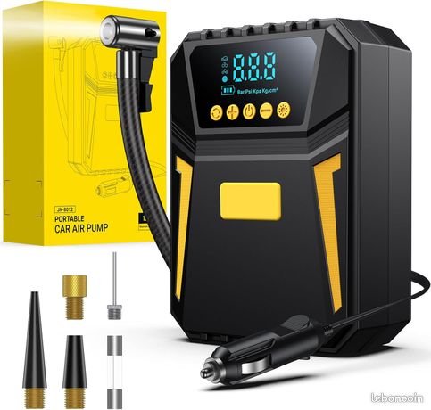 Gonfleur Pneus Numérique KILMAT 12V - 150 PSI, Arrêt Automatique, écran LCD, Lumière LED, Pour Voiture, Vélo