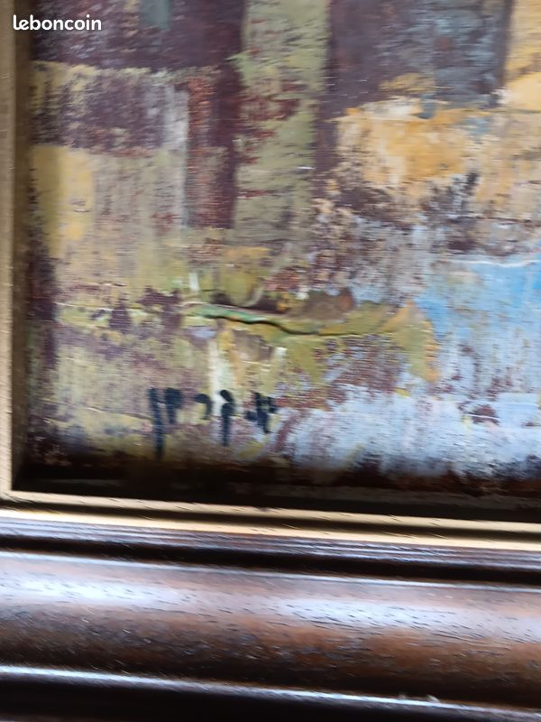 Tableau huile encadré, signé (image 2)
