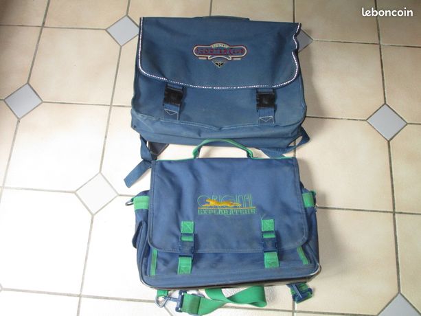 Lot vieux cartable d ecolier annee 1980 COLLECTOR