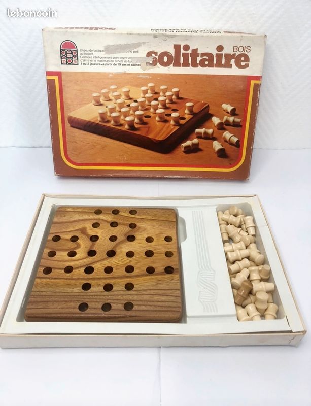 Jeu Solitaire, Planche Ronde Pour Jeux, 33 Billes, Enfants Et Adultes