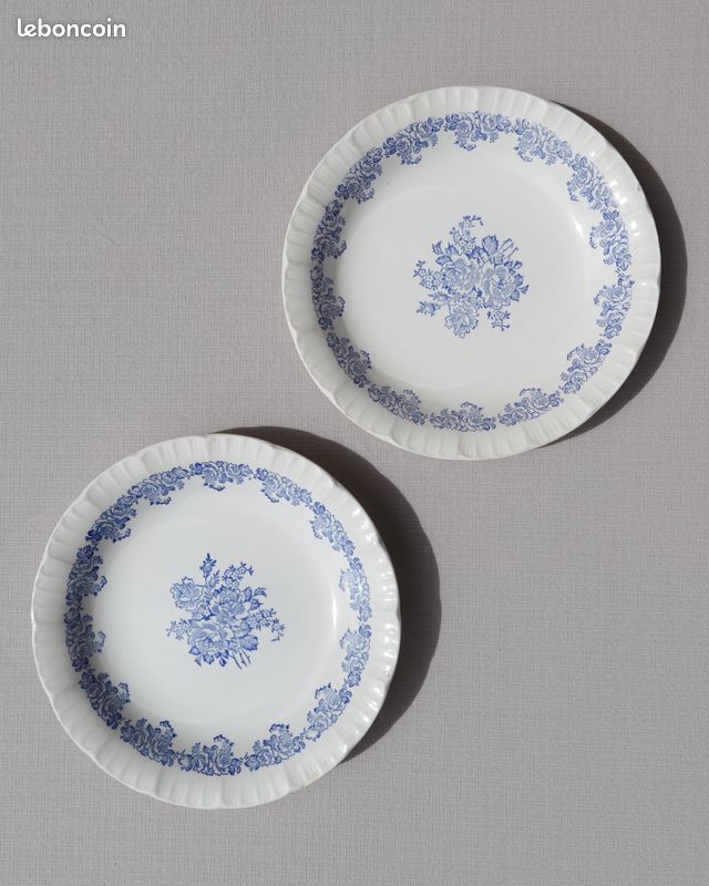 Lot de 2 assiettes creuses Digoin Sarreguemines (image 1)