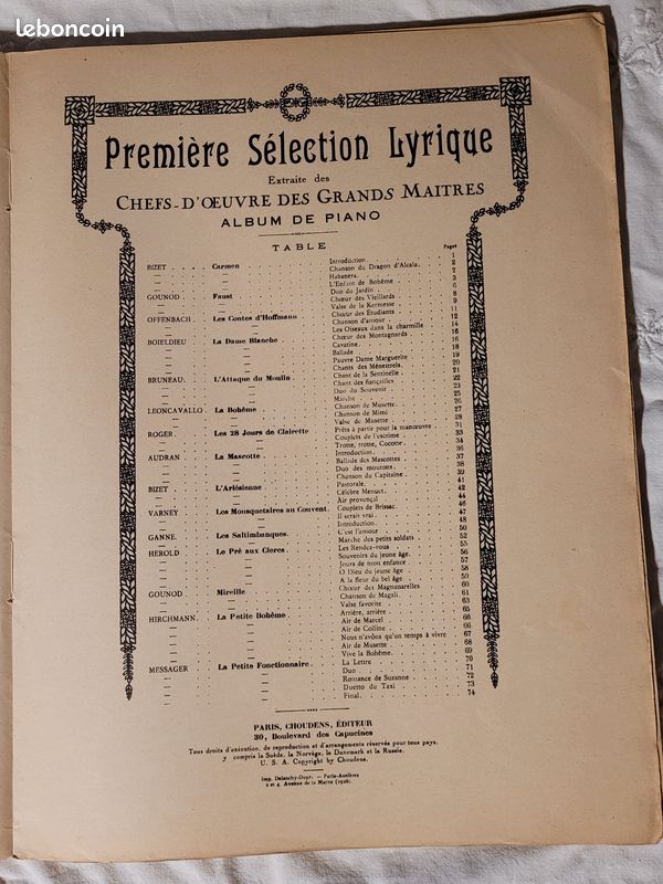 Album pour piano seul 1ère sélection - au bon marché - ancien (image 2)