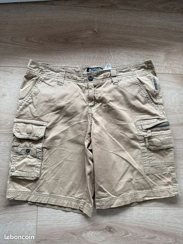 Short Utilitaire Columbia Femme 3X (réel 42x5,5) Beige Taille Haute élastique – Idéal Rando