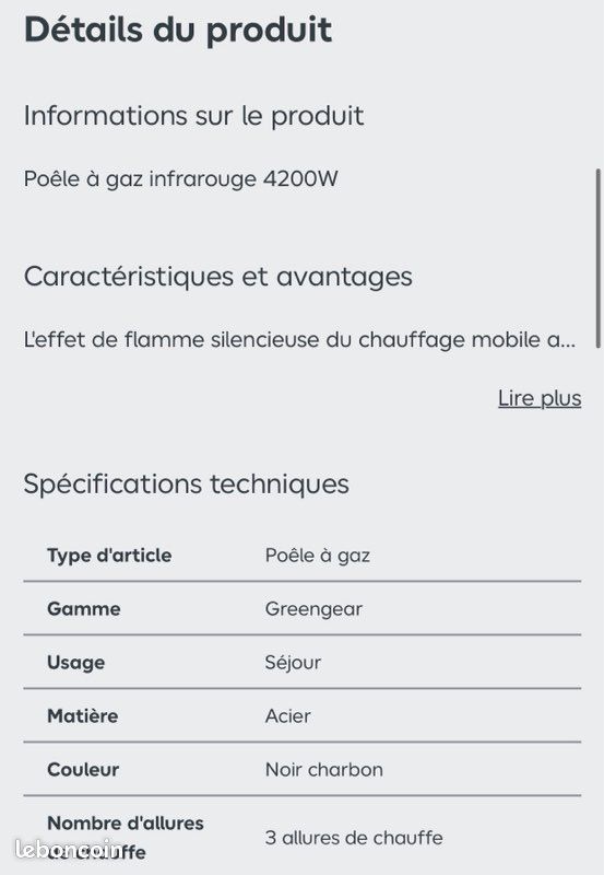 Poêle à gaz infrarouge (image 9)