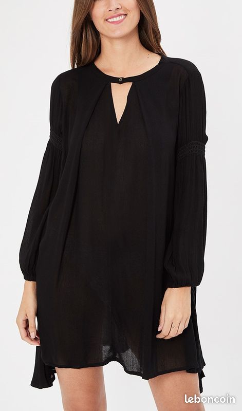 NEUF avec ETIQUETTE ROBE LITTLE MARCEL noire ample fluide taille S 36 (image 1)