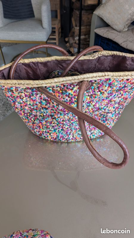 Panier de rangement en osier,C Beige--Sacs à main en paille tissés pour