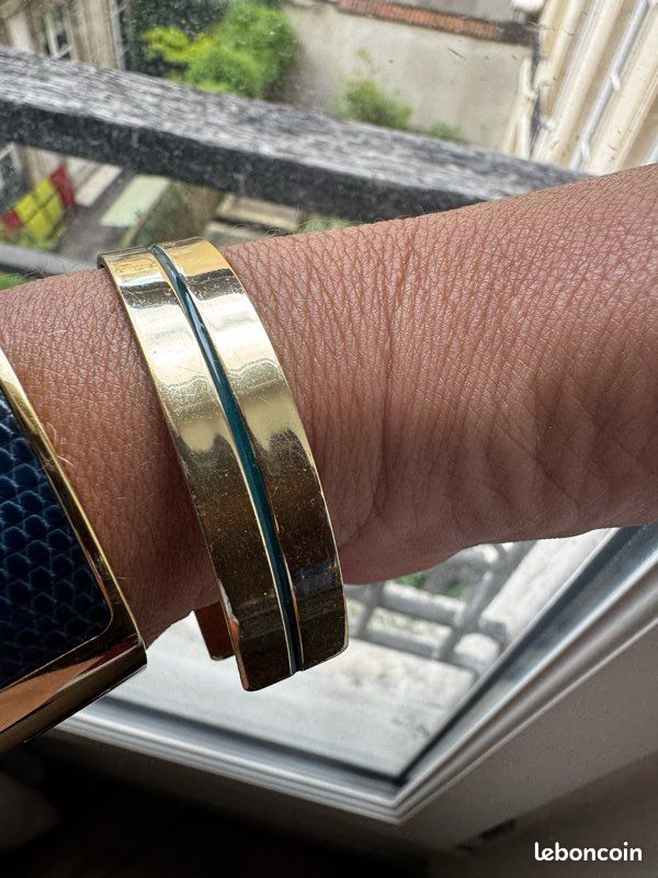 Joli Bracelet jonc doré et bleu Louyetu (image 10)