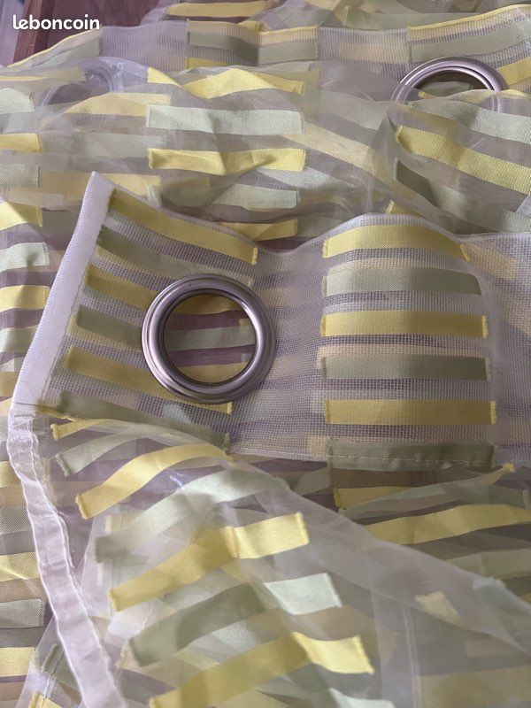 Rideaux vintage jaune et vert transparent La maison colorée (image 2)