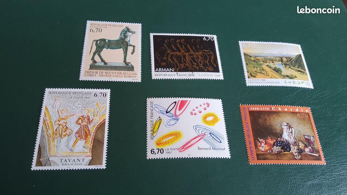 14 timbres neufs tableaux. Voir le détail (image 2)