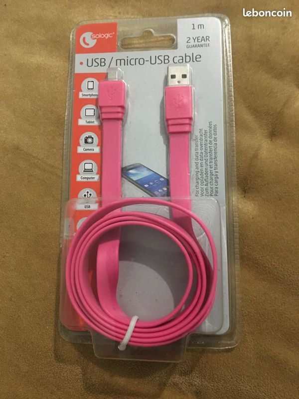Chargeur USB /micro - USB CABLE , 1 mètre , neuf dans l,emballage d,origine (image 1)