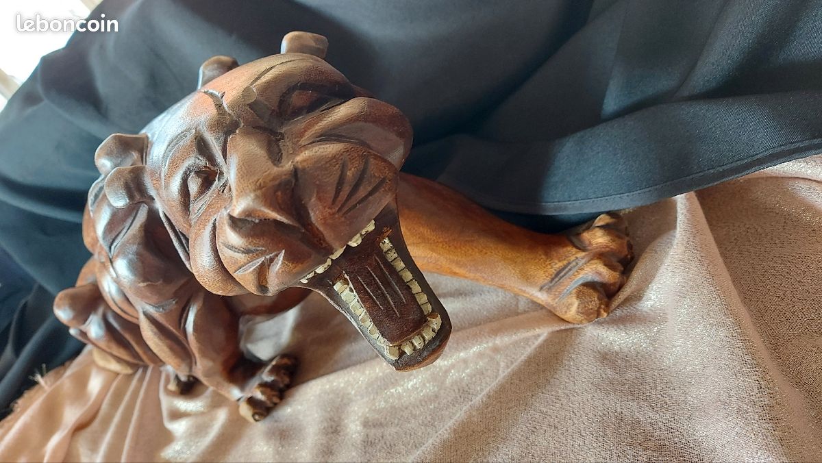 Panthère en bois sculpté 70 cm 50 euros (image 1)