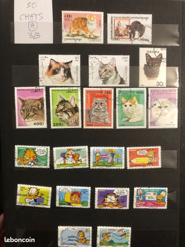 Lot De 50 Timbres Divers Chats Et Grands Félins - Collection Timbres Motives Lions Tigres Léopards Pour Collectionneurs