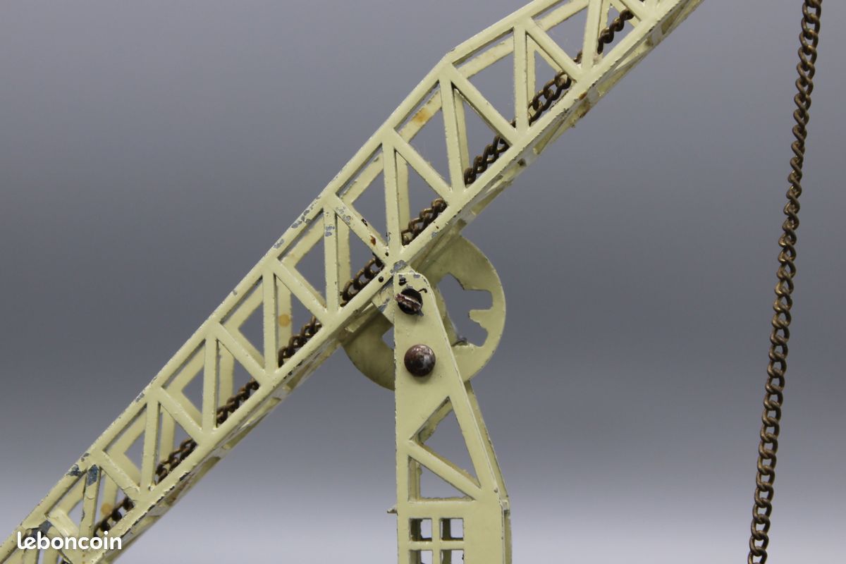 Jouet Ancien Joustra – Grue à Benne Preneuse Kraan 496, Camion En Tôle, France