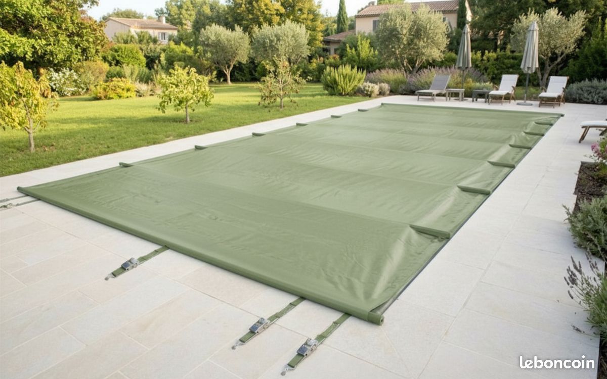 🚨 🏊‍♂️ Bâche à Barres Piscine 8x4 Sécurité NF P90-308 - L'EXCLUSIVE Full-Color - Toulouse 💙🤍❤️ 100 % Fabrication Française (image 1)