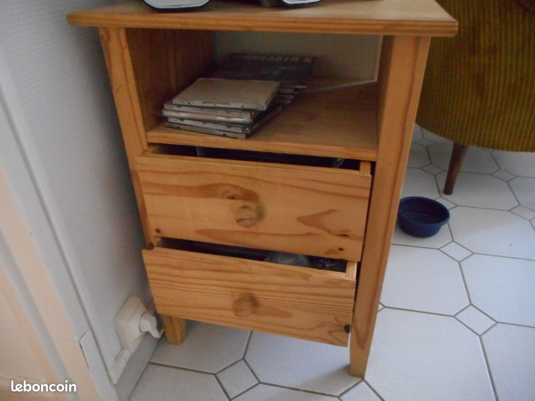 Table de chevet en pin naturel (image 3)