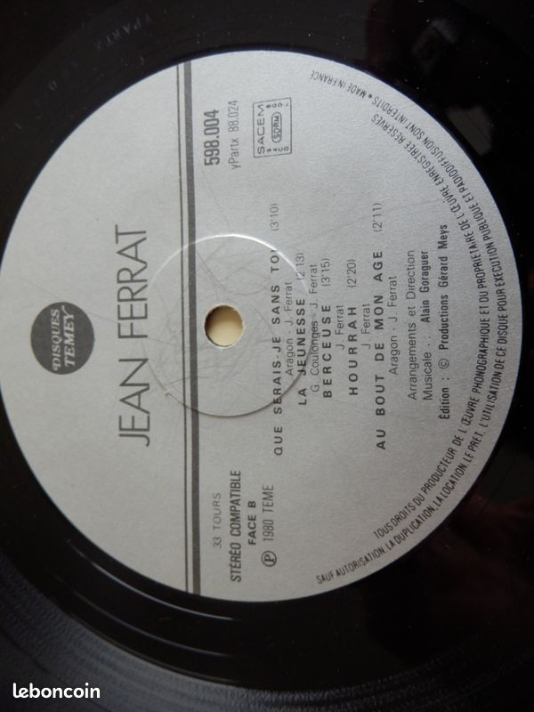 Jean Ferrat – 4 - La Montagne / Que Serais-je Sans Toi - 1964 Vinyle (image 3)