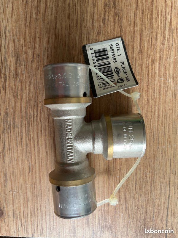 Té égal multicouche Ø26 mm à sertir – Comap / Multiskin – Neuf (image 2)