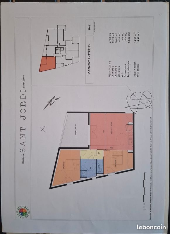 Appartement 3 pièces 62 m² · à Saint-Cyprien · 61,6 m² · 165 000 €