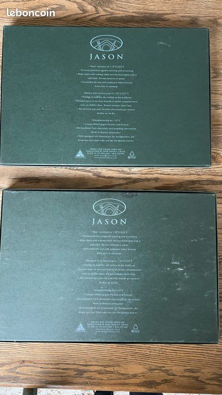Sets De Table Jason Motif Raisins - Beige, Rectangulaires, Lot D'occasion