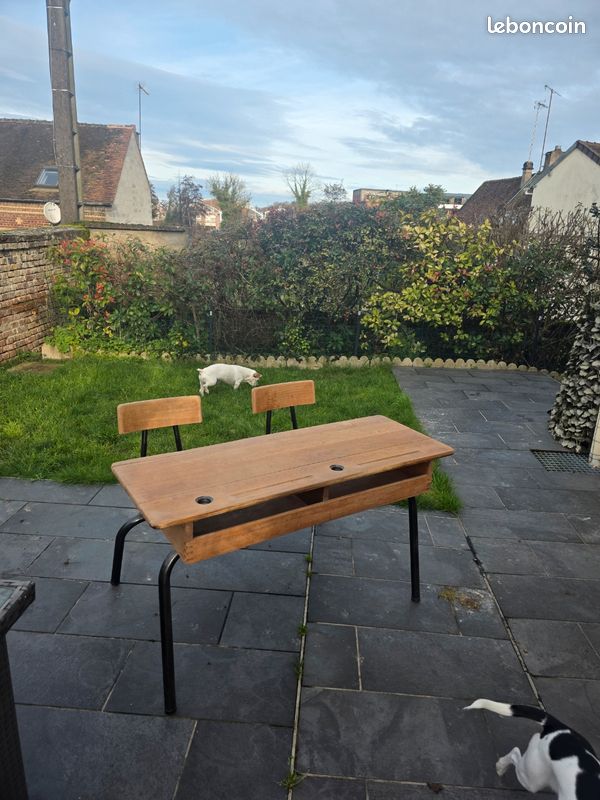 Banc d'écolier chêne (image 1)