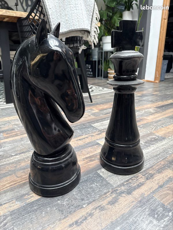 Perfk Lot 3 Pièces Échecs Résine Rétro Doré – Roi, Reine, Cavalier – Décoration Maison & Bureau