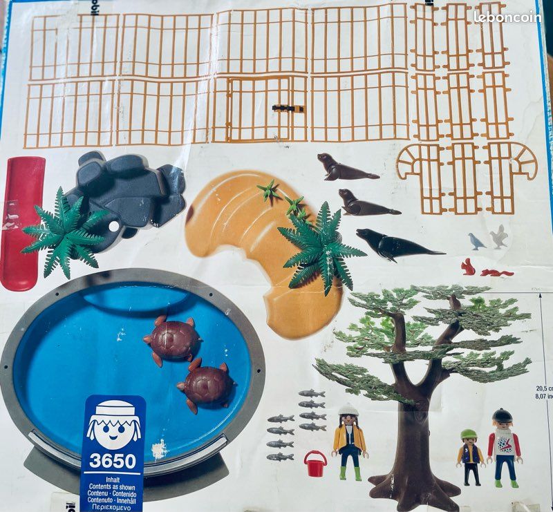 LOT PLAYMOBIL 3650 Aquarium Avec Tortues – Vintage 1995 – Thème Trains Et Mer